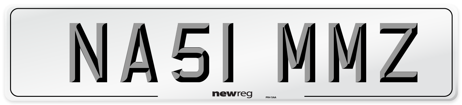 NA51 MMZ Number Plate from New Reg